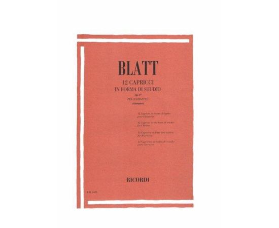 BLATT 12 CAPRICCI IN FORMA DI STUDIO OP.17 CLARINETTO