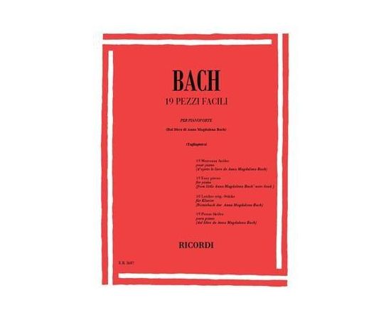 BACH 19 PEZZI FACILI PER PIANOFORTE