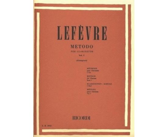 Ricordi Lefevre vol 1 metodo per clarinetto