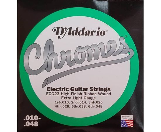 D'ADDARIO ECG23 MUTA CHITARRA ELETTRICA CHROMES JAZZ- EXTRA LIGHT GAUGE