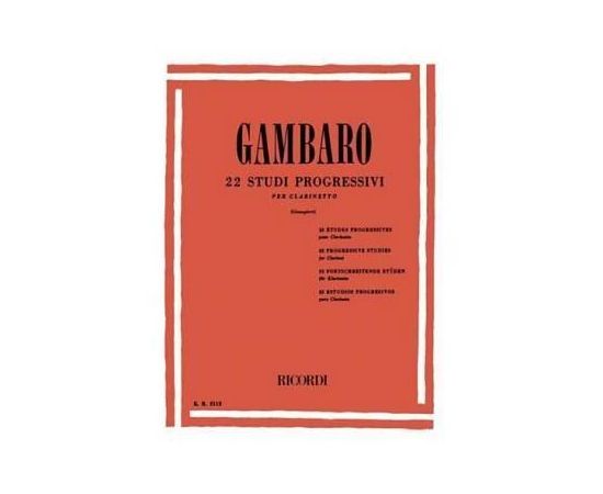 GAMBARO 22 STUDI PROGRESSIVI PER CLARINETTO